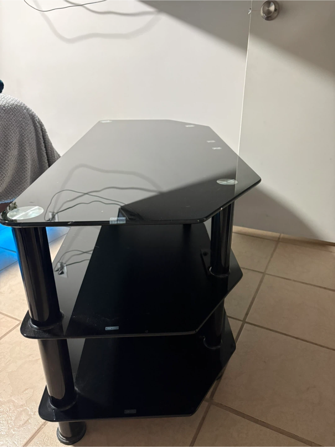 Black Glass TV Stand - photo 4