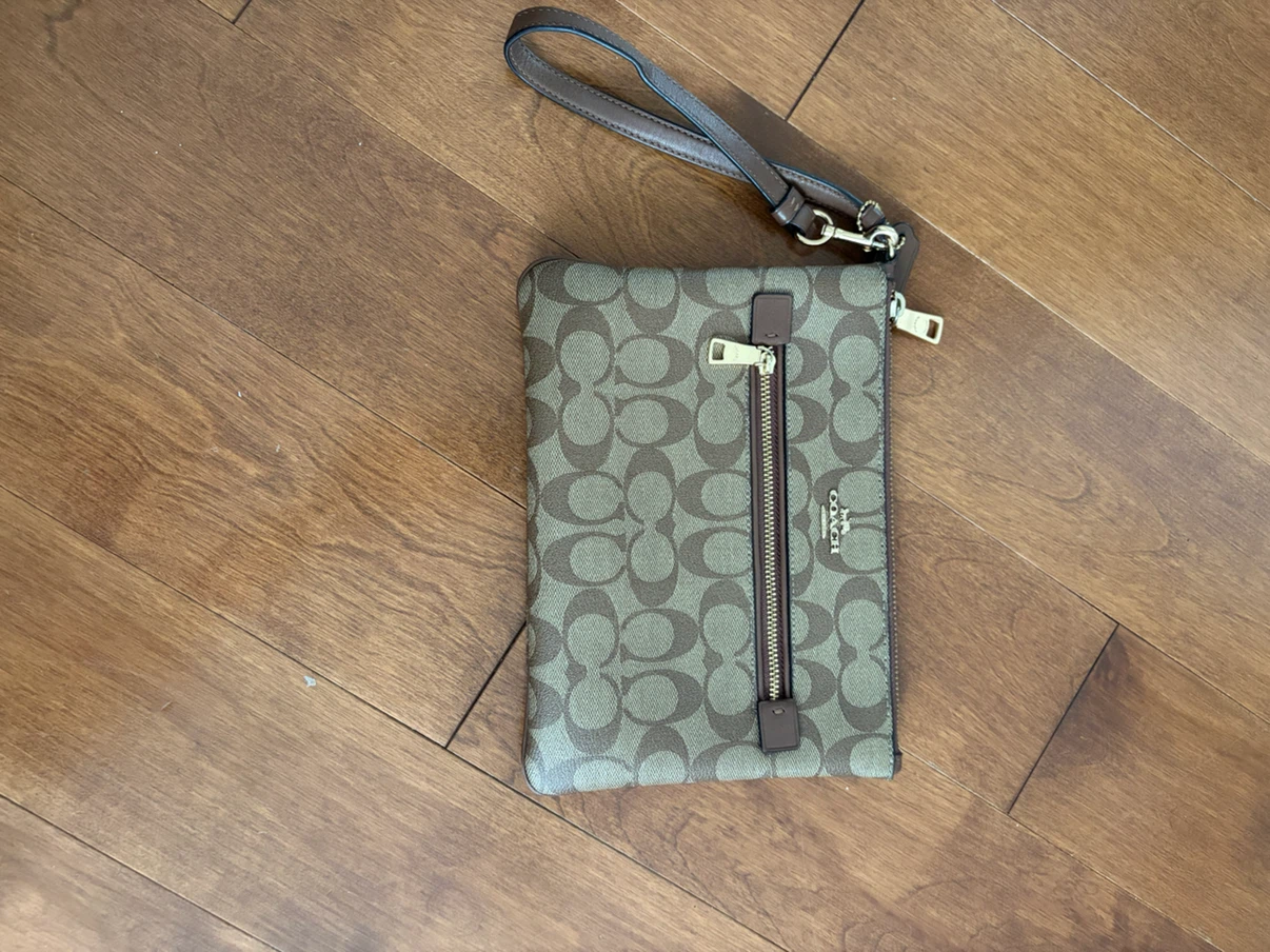 Coach Signature Canvas Wristlet