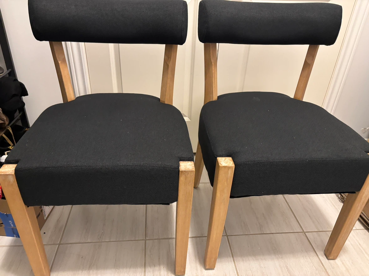 Set of Two black Mid-Century Style Dining Chairs