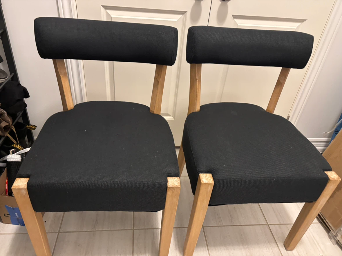 Set of Two black Mid-Century Style Dining Chairs - photo 2