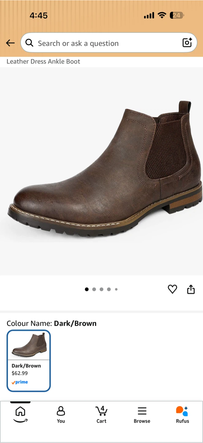 Brand new Bruno Marc Men's Brown Chelsea Boots Size 12 - photo 5