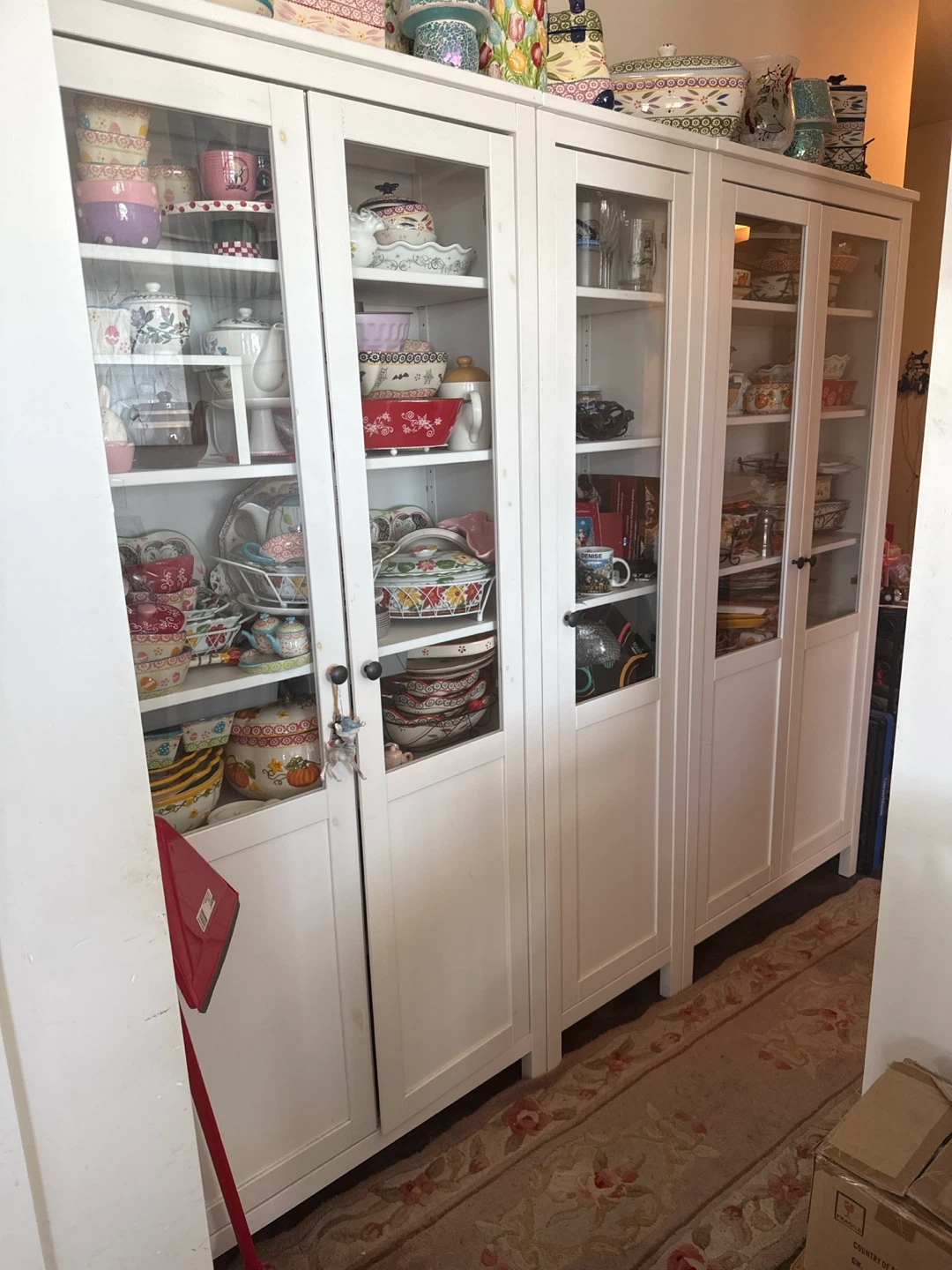 IKEA Billy Oxberg Glass-Door Cabinets (White)