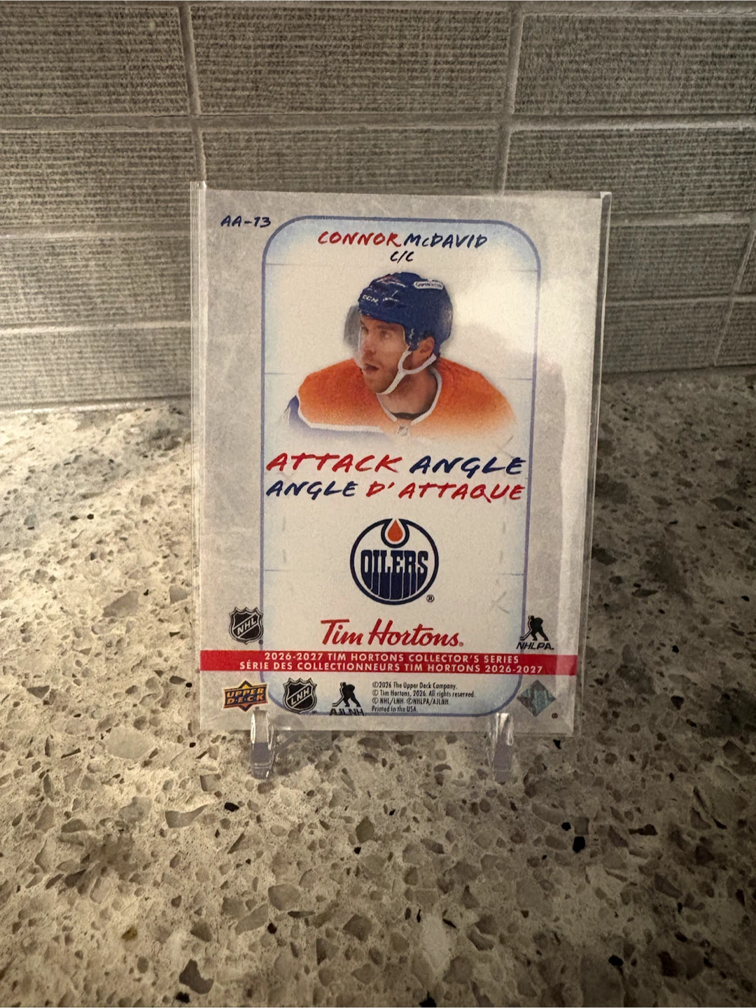 Connor McDavid Attack Angle Tim Hortons Card - photo 2