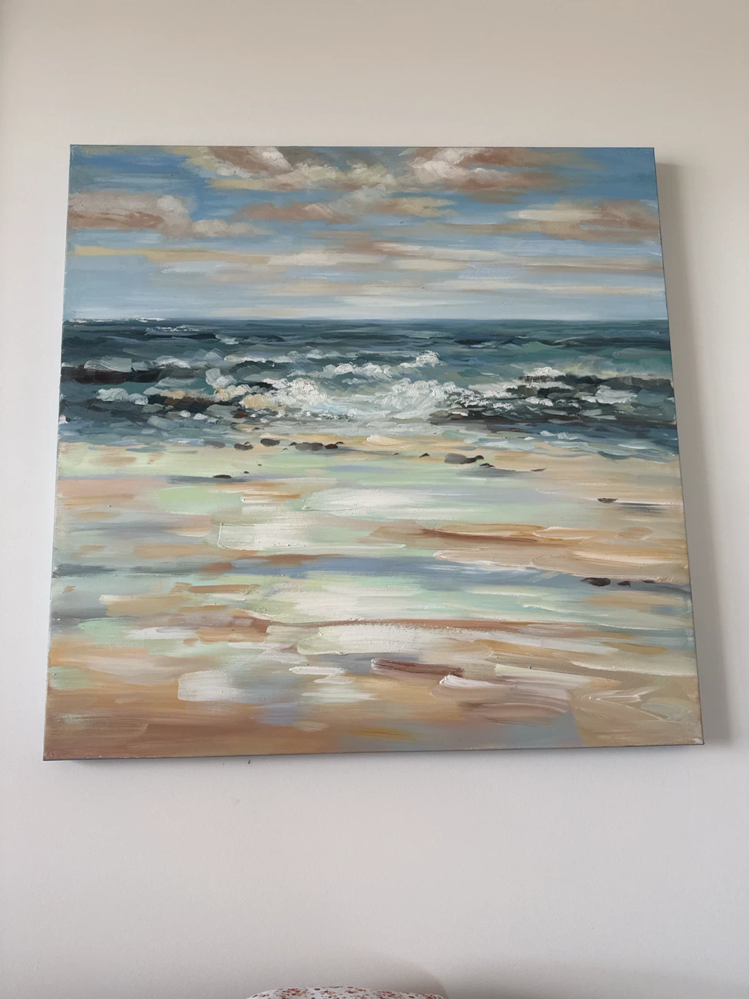 Abstract Ocean Beach Oil Painting