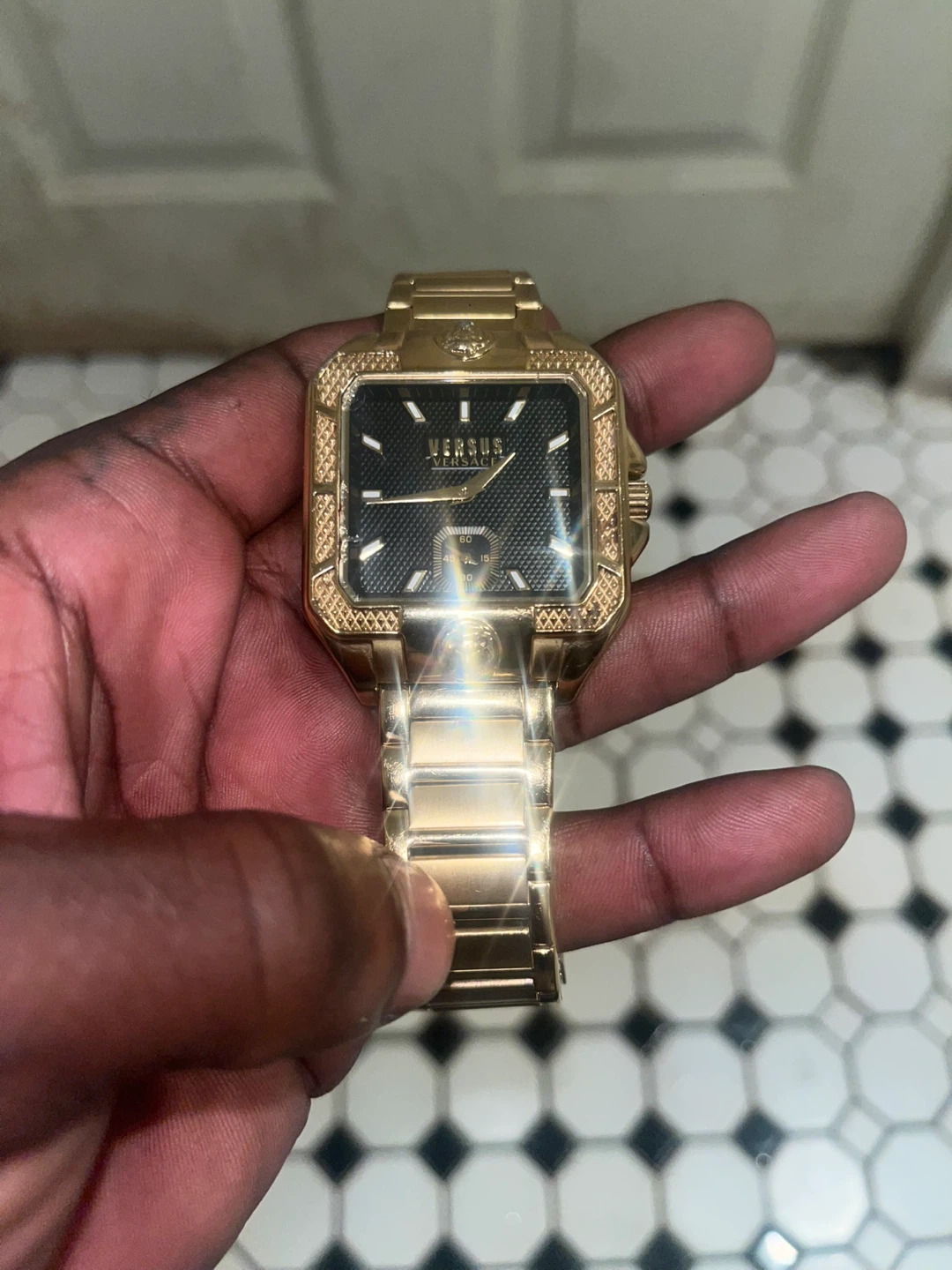 Versus Versace Gold Tone Square Watch
