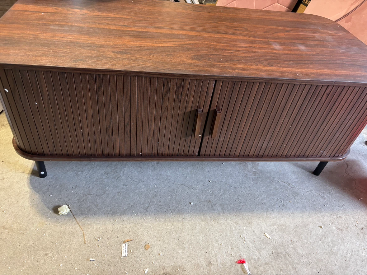 Dark Wood Fluted  tambour coffee table