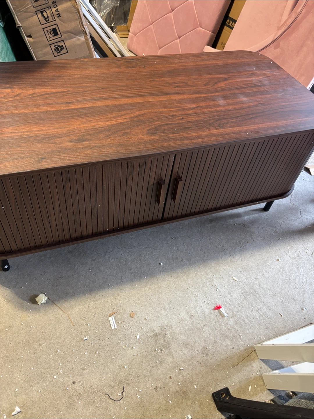 Dark Wood Fluted  tambour coffee table - photo 3