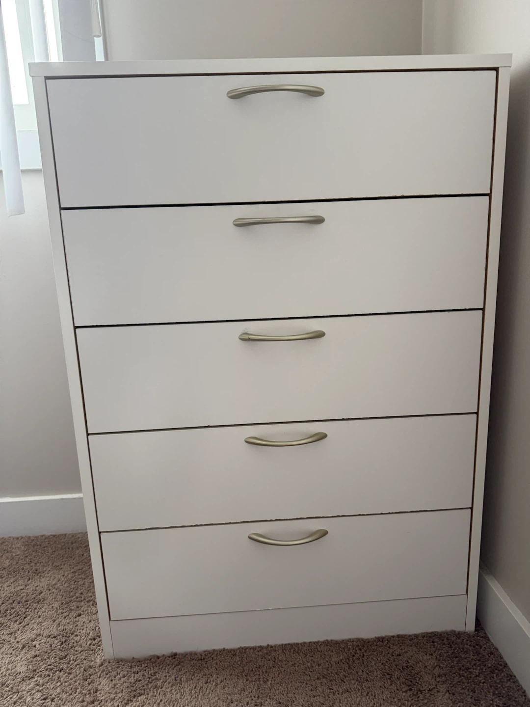 White 5-Drawer Chest