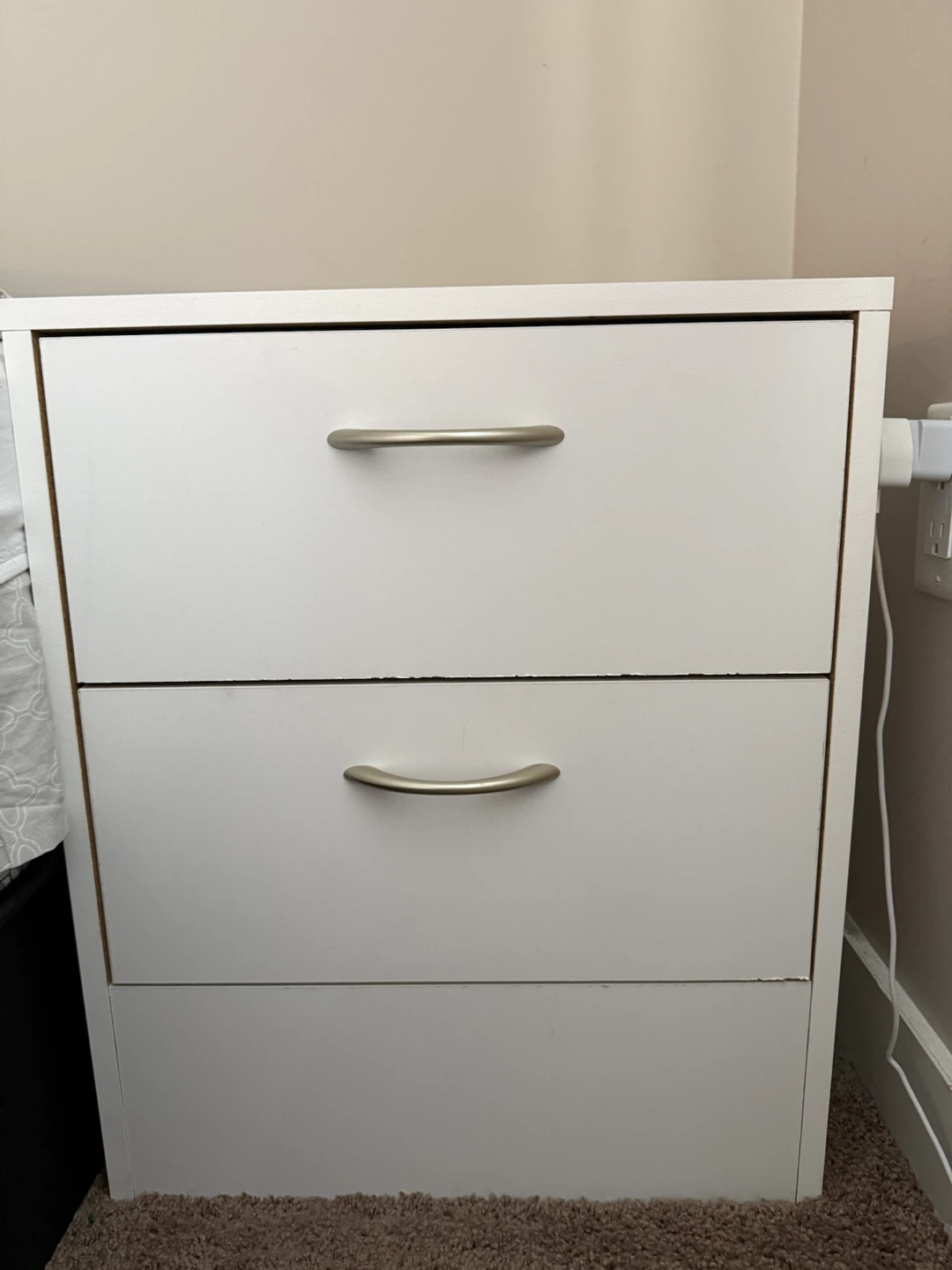 White 2-Drawer Nightstand