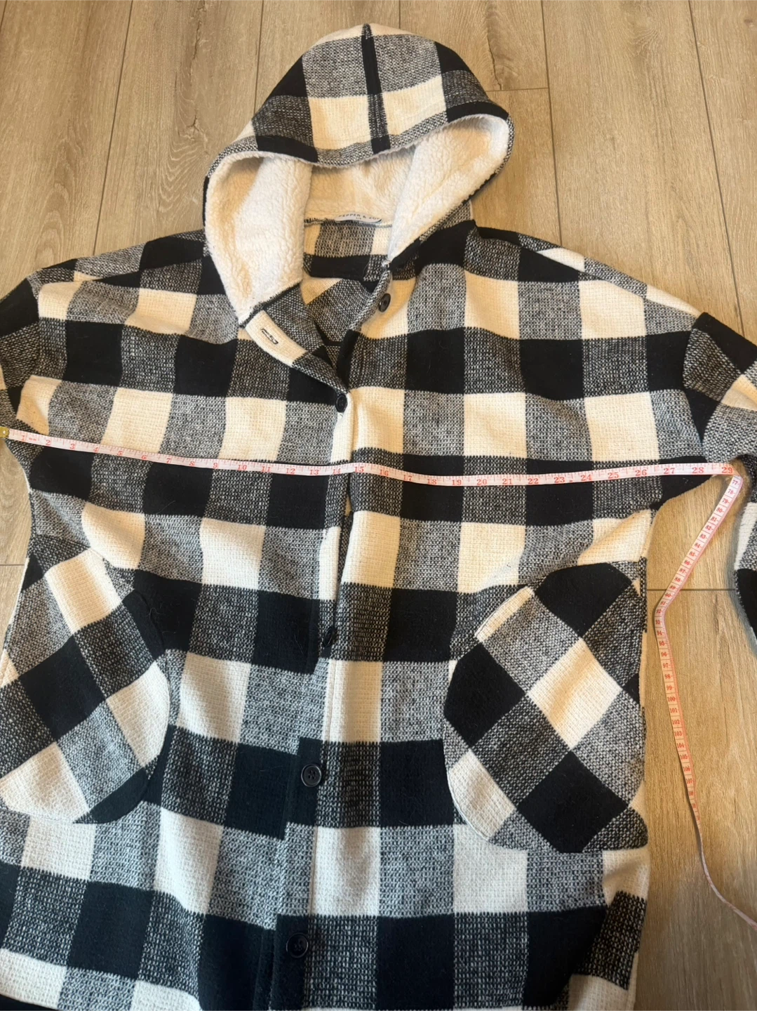 Pepper & Zoe Plaid Hooded Jacket Large Women - photo 5