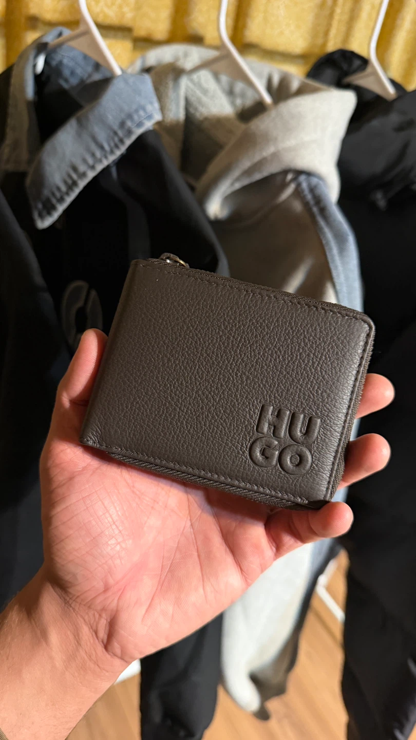 HUGO Zip-Around Leather Wallet