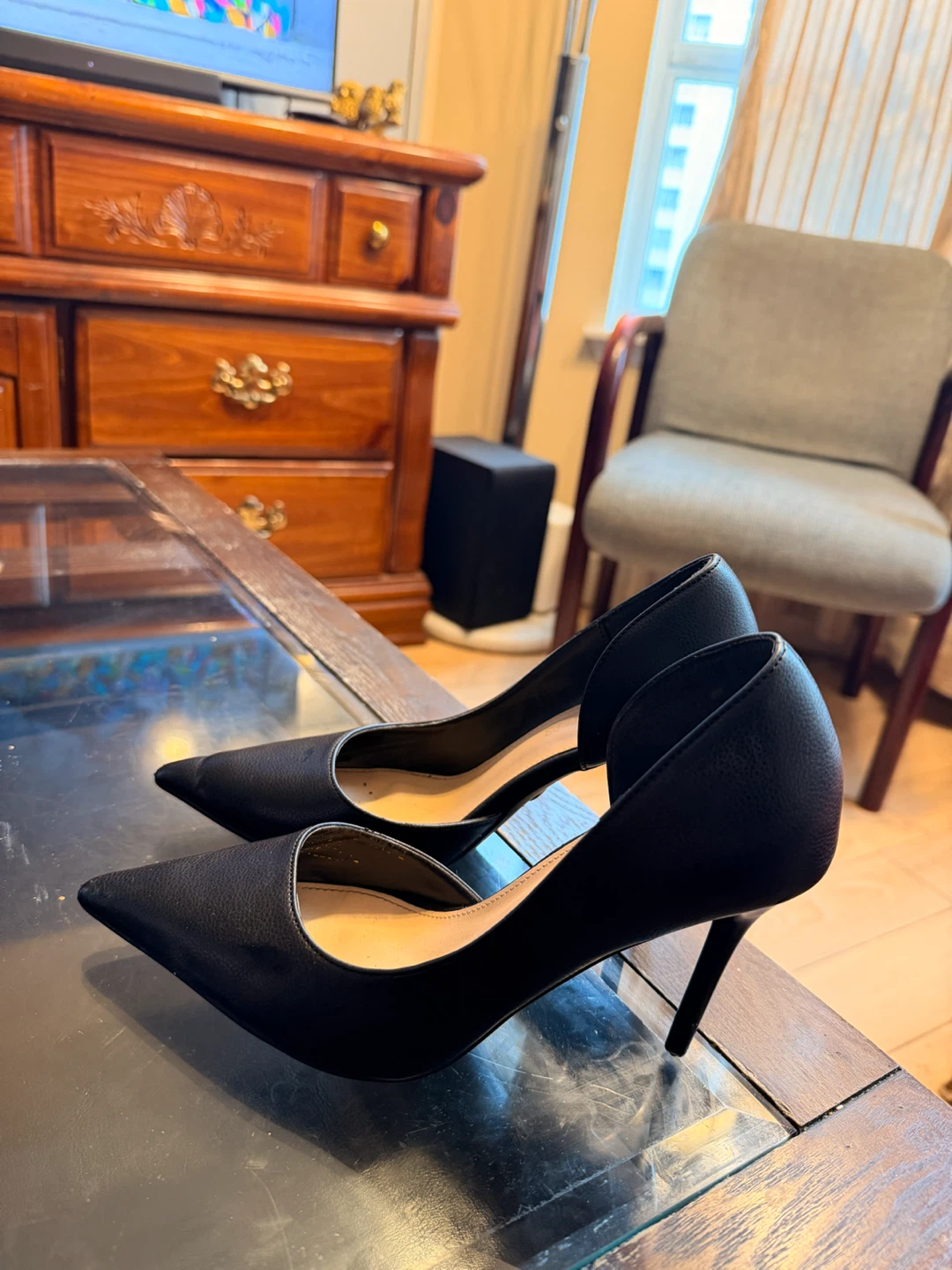 Black Pointed Toe Stiletto Heels