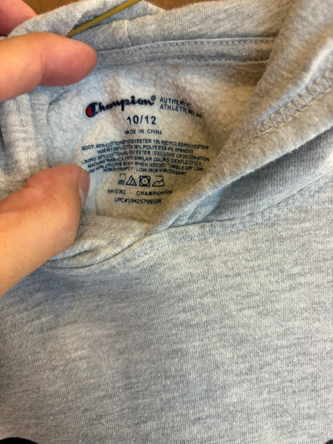 Champion Gray Hoodie Size 10/12 - photo 4