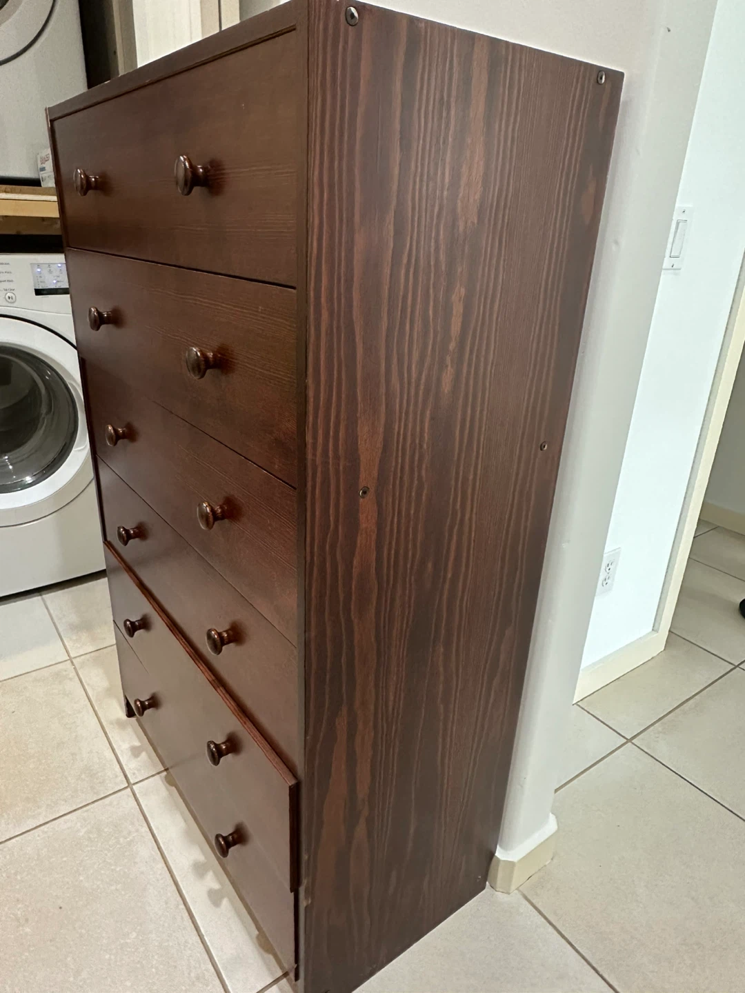 Dark Brown 6 Drawer Dresser - photo 4