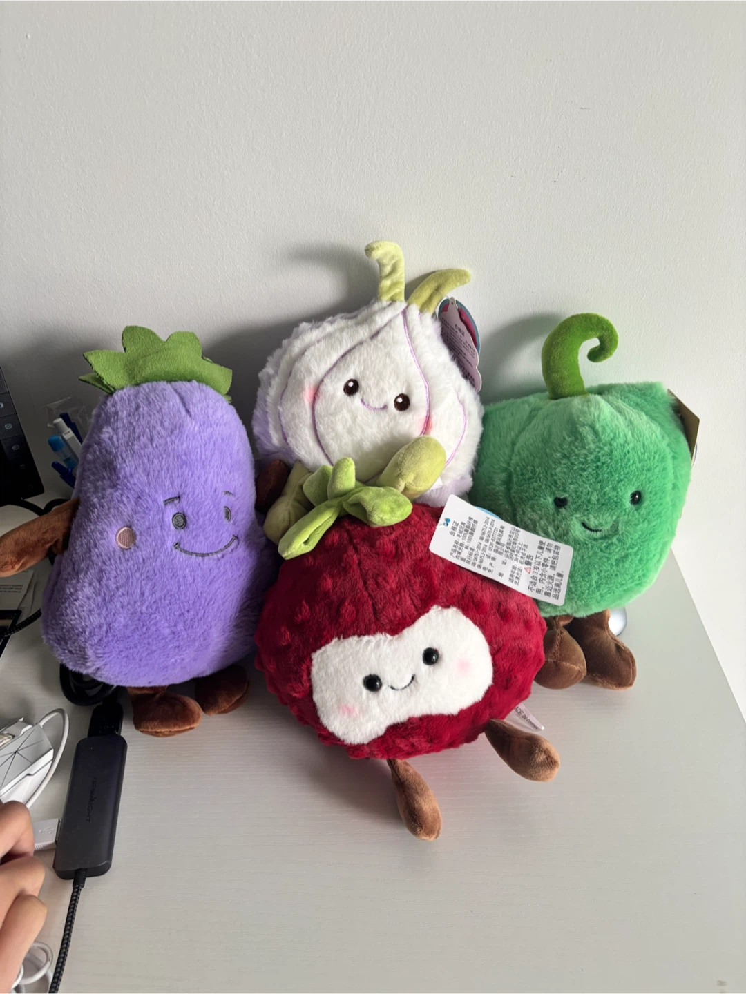 4 Vegetable Plushies Available