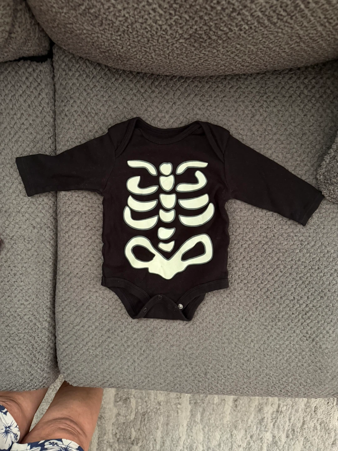 Baby Skeleton Long Sleeve Bodysuit, 3-6M