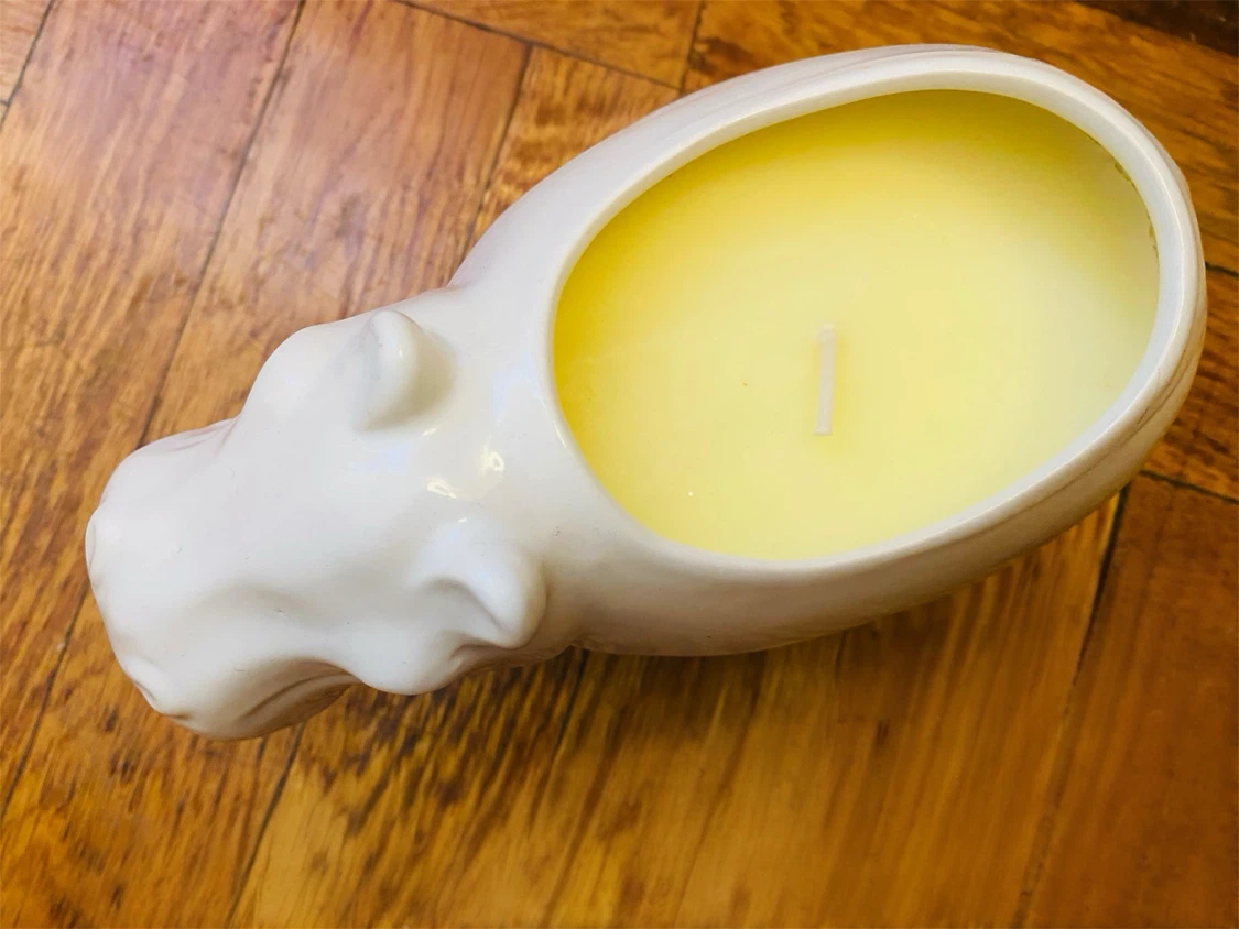Hippo Shaped Ceramic Candle