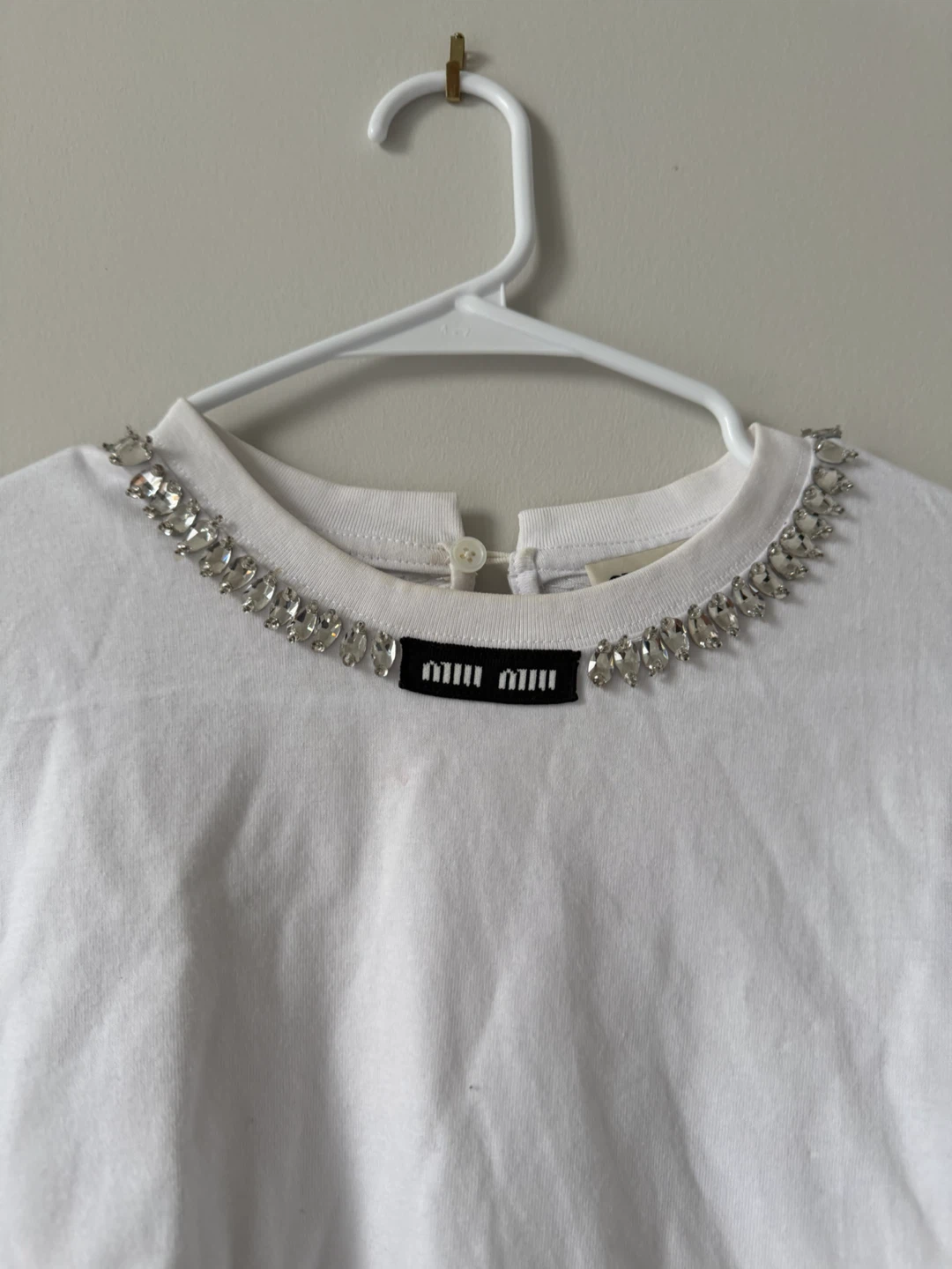 Miu Miu Long Sleeve Crystal Embellished Top - photo 2