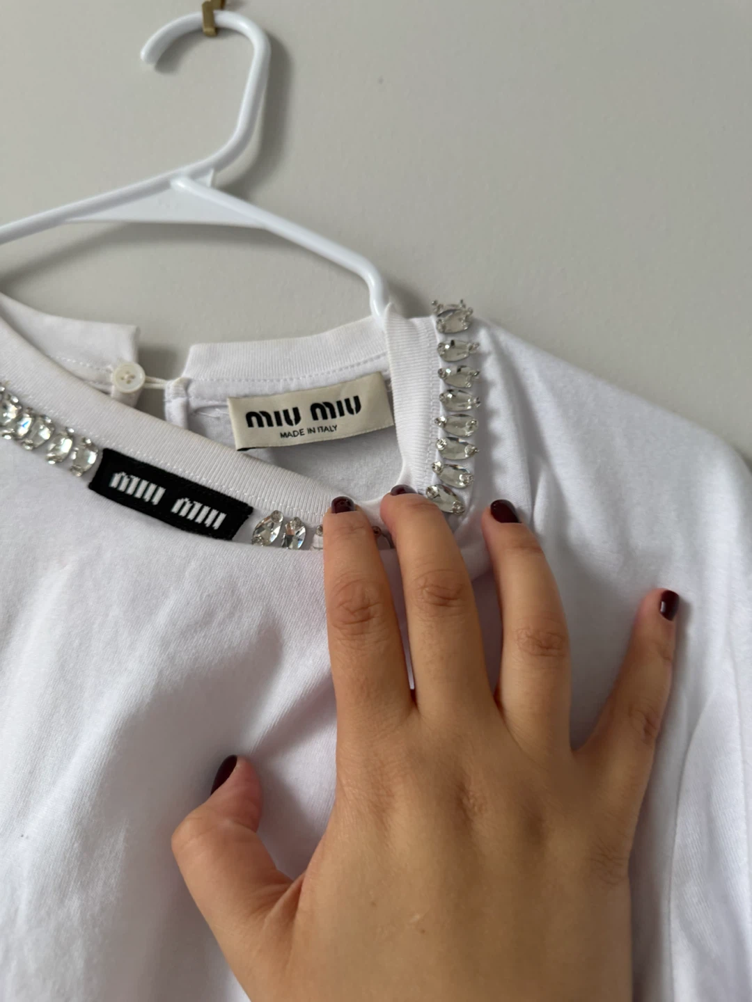 Miu Miu Long Sleeve Crystal Embellished Top - photo 3