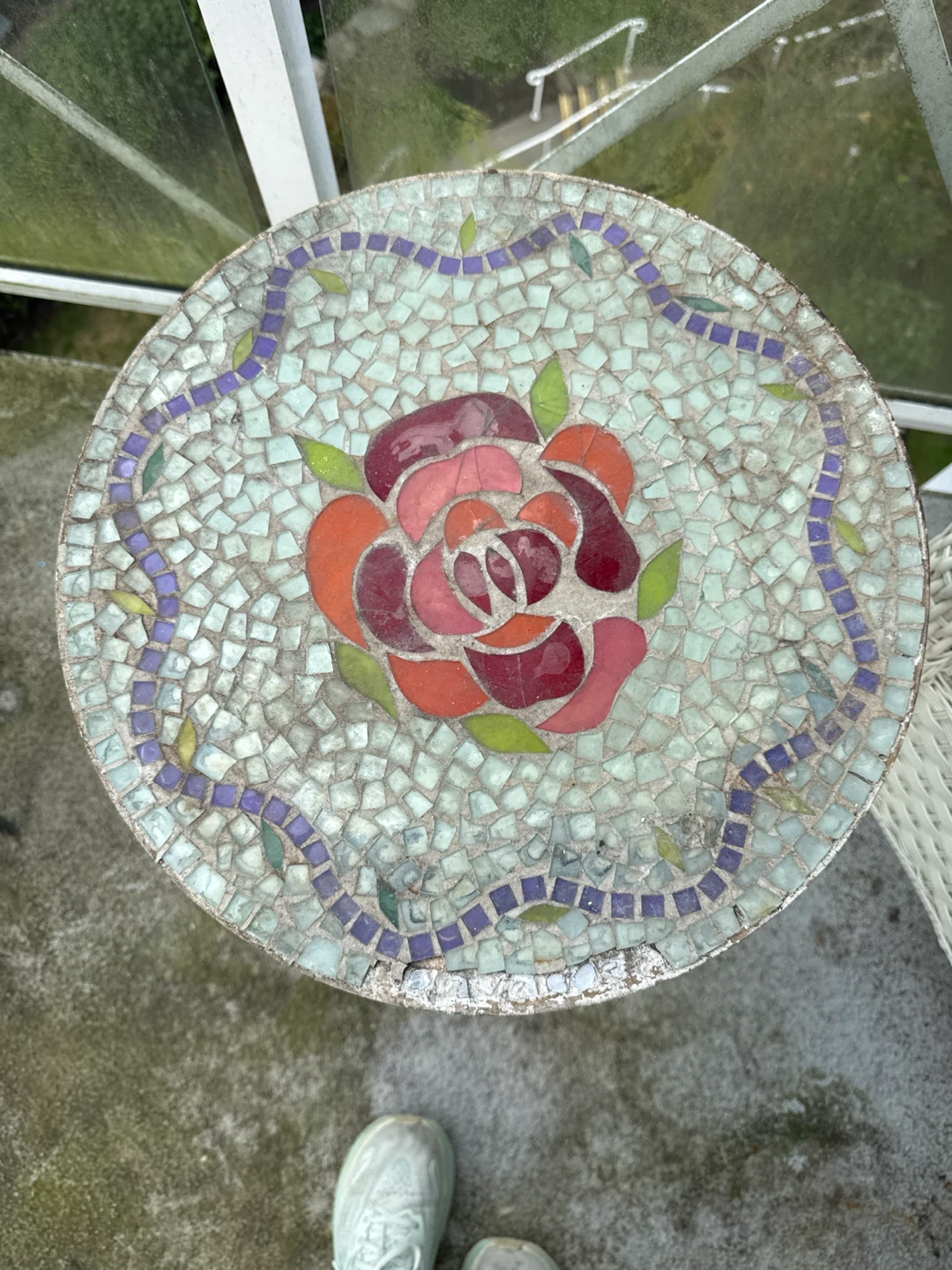 Mosaic Top Metal Side Table - photo 2