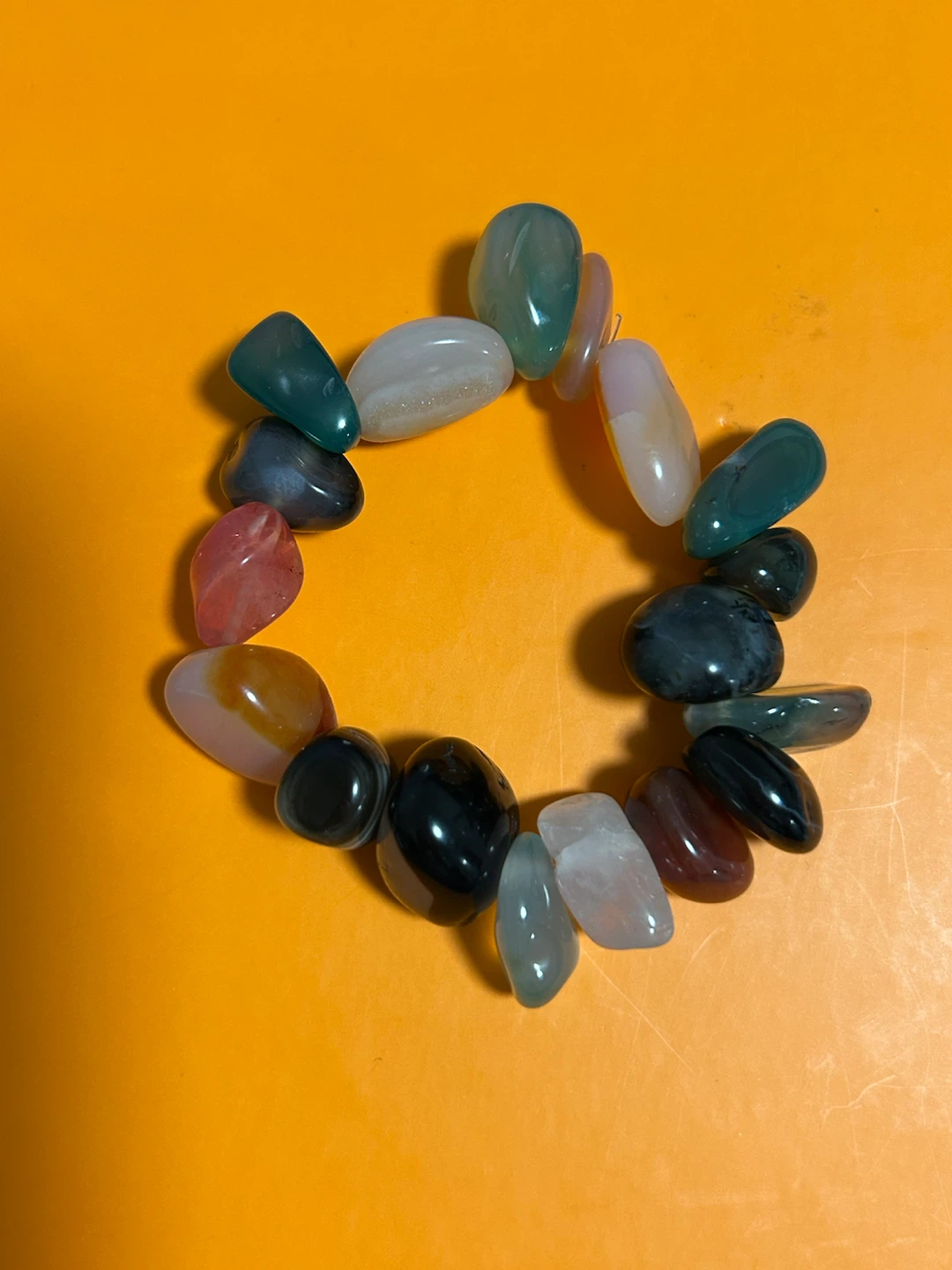 Multi-Coloured Tumbled Stone Bracelet