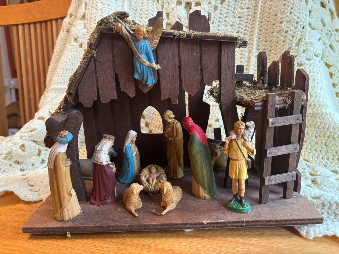 Vintage Wooden Nativity Set