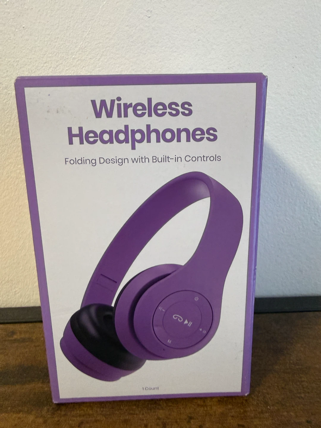 Purple Wireless Folding Headphones