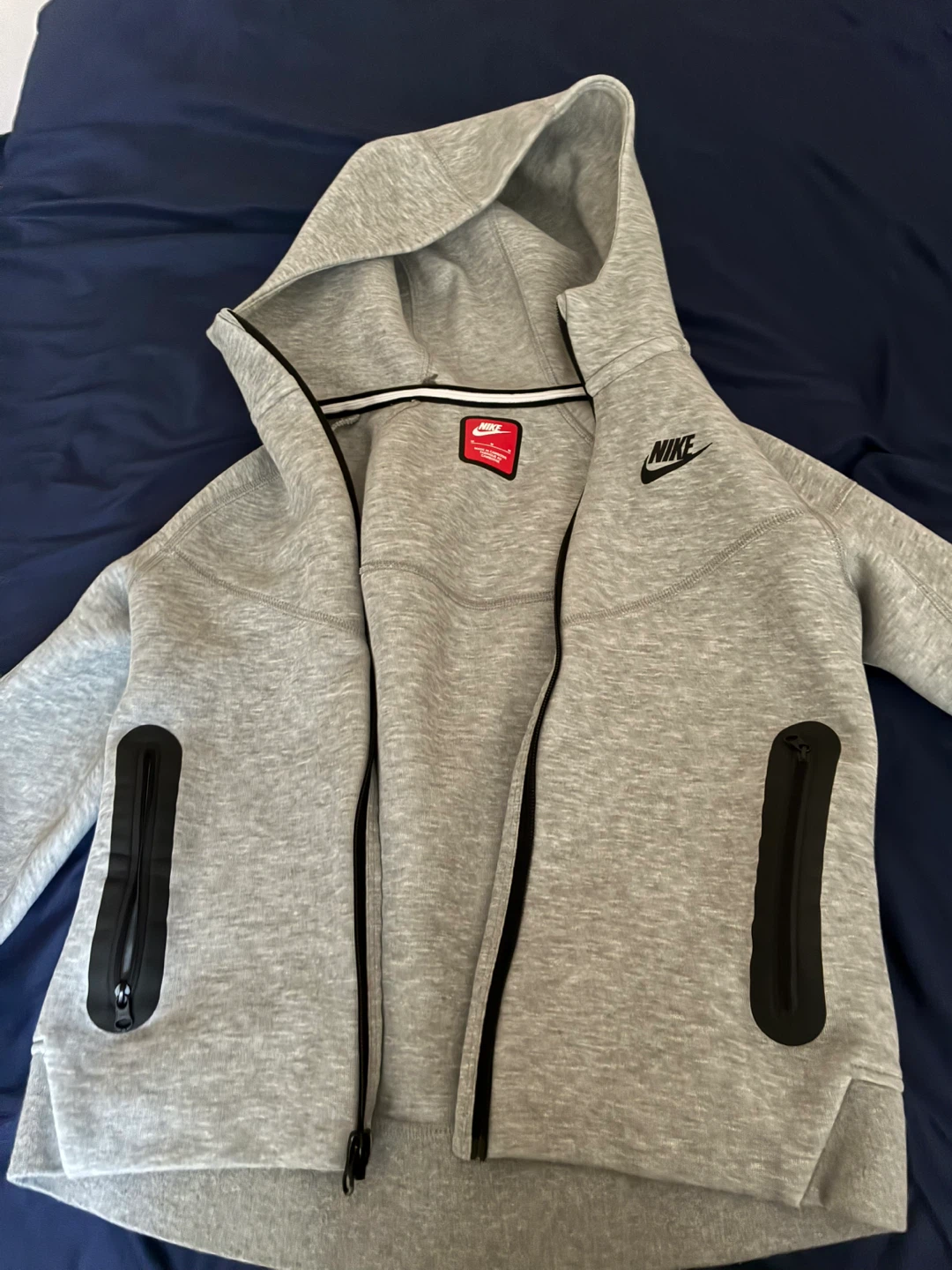 Kids Nike Tech Fleece Full-Zip Hoodie - Grey