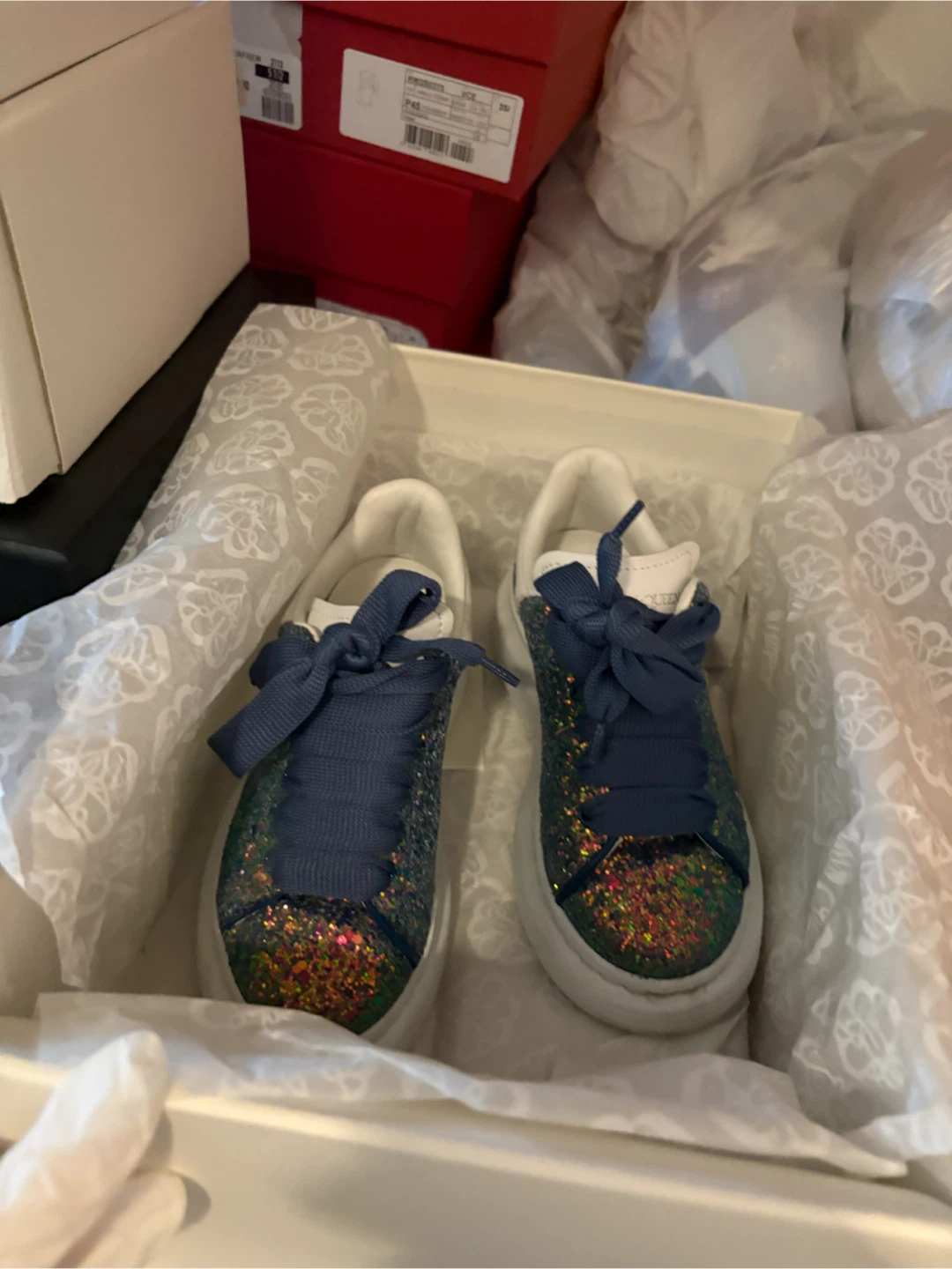 Alexander McQueen Kids’ Glitter Disco Sneakers