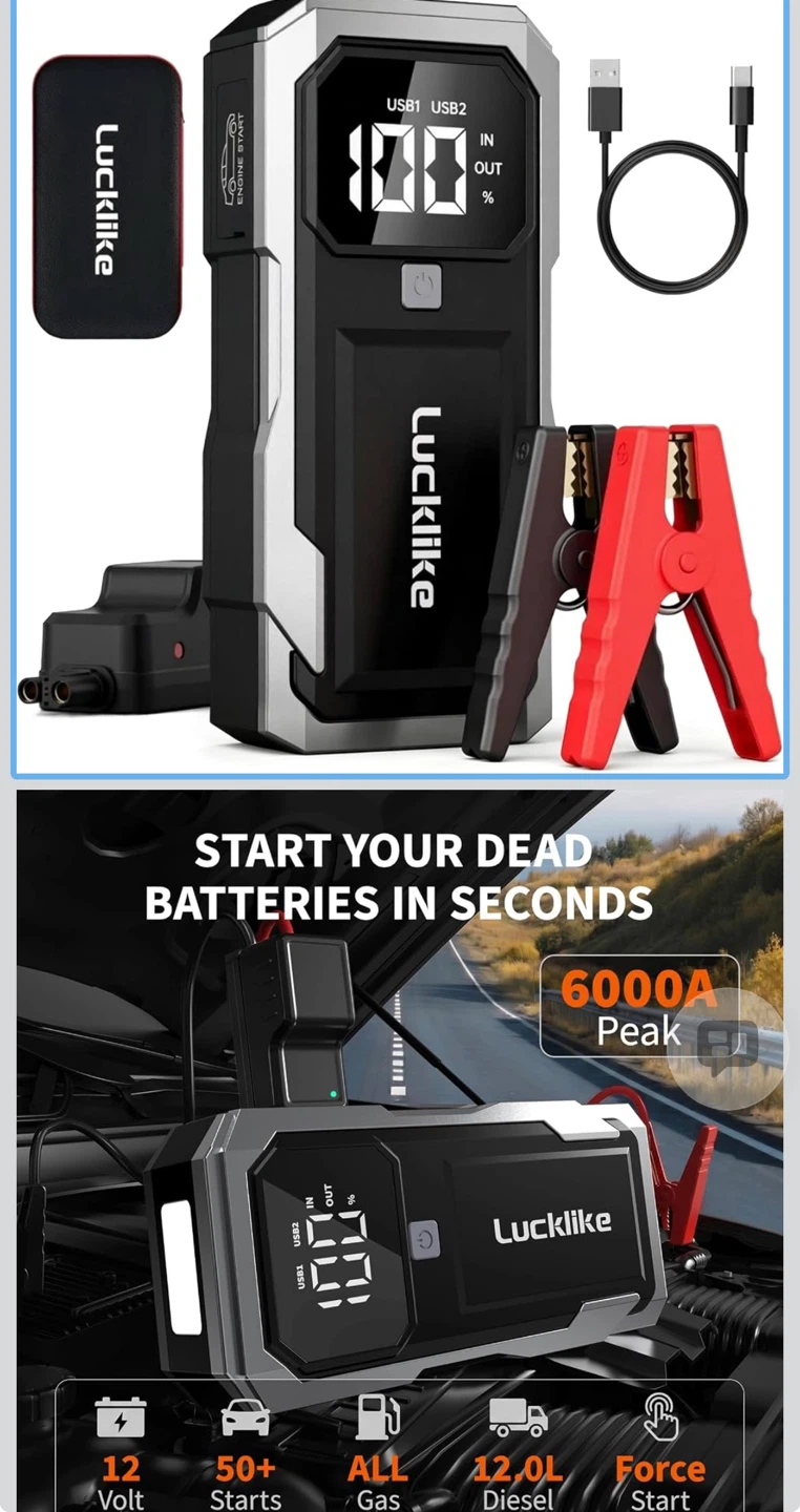 Lucklike P180 6000A Car Jump Starter