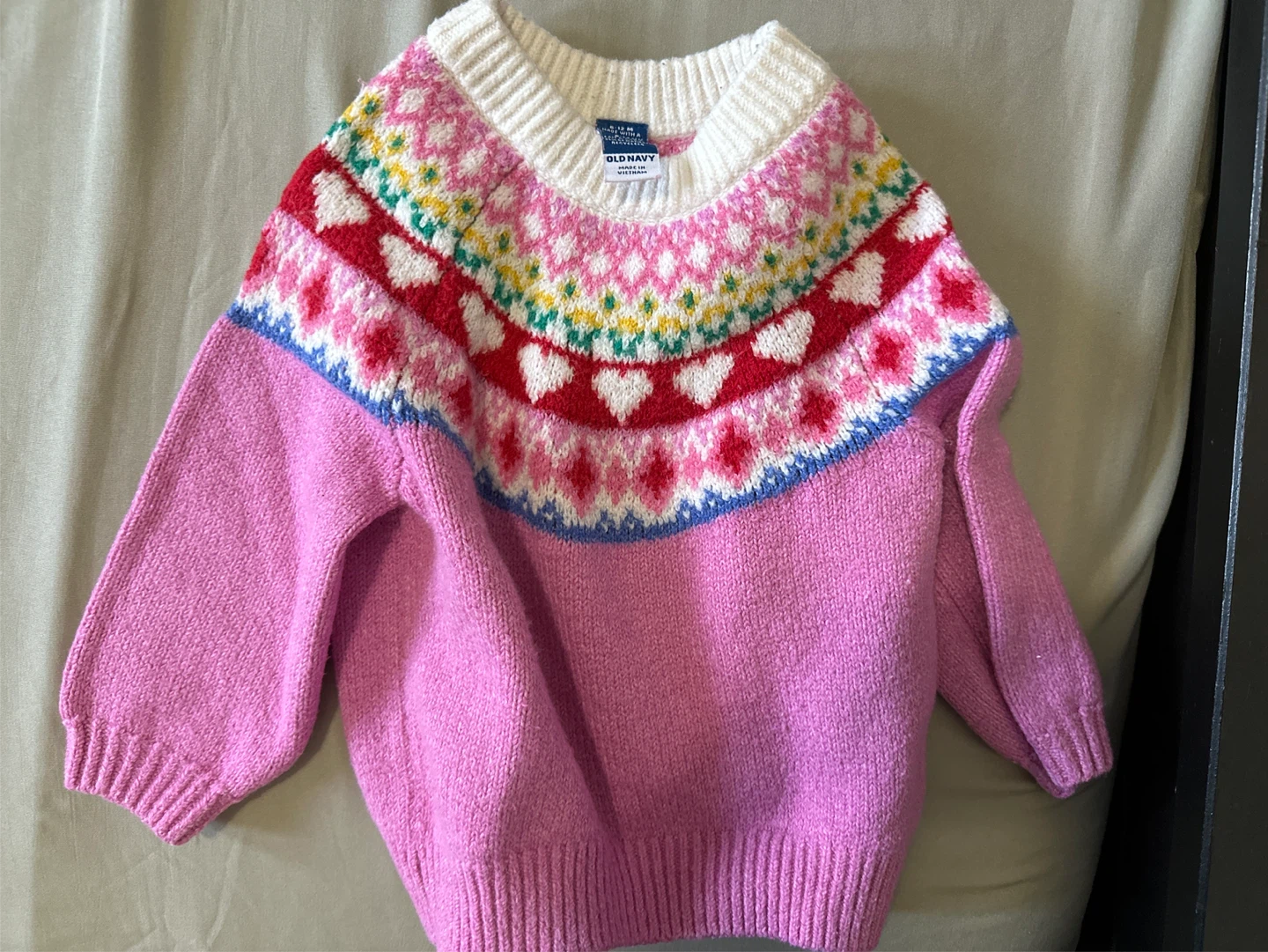 Old Navy pink patterned sweater