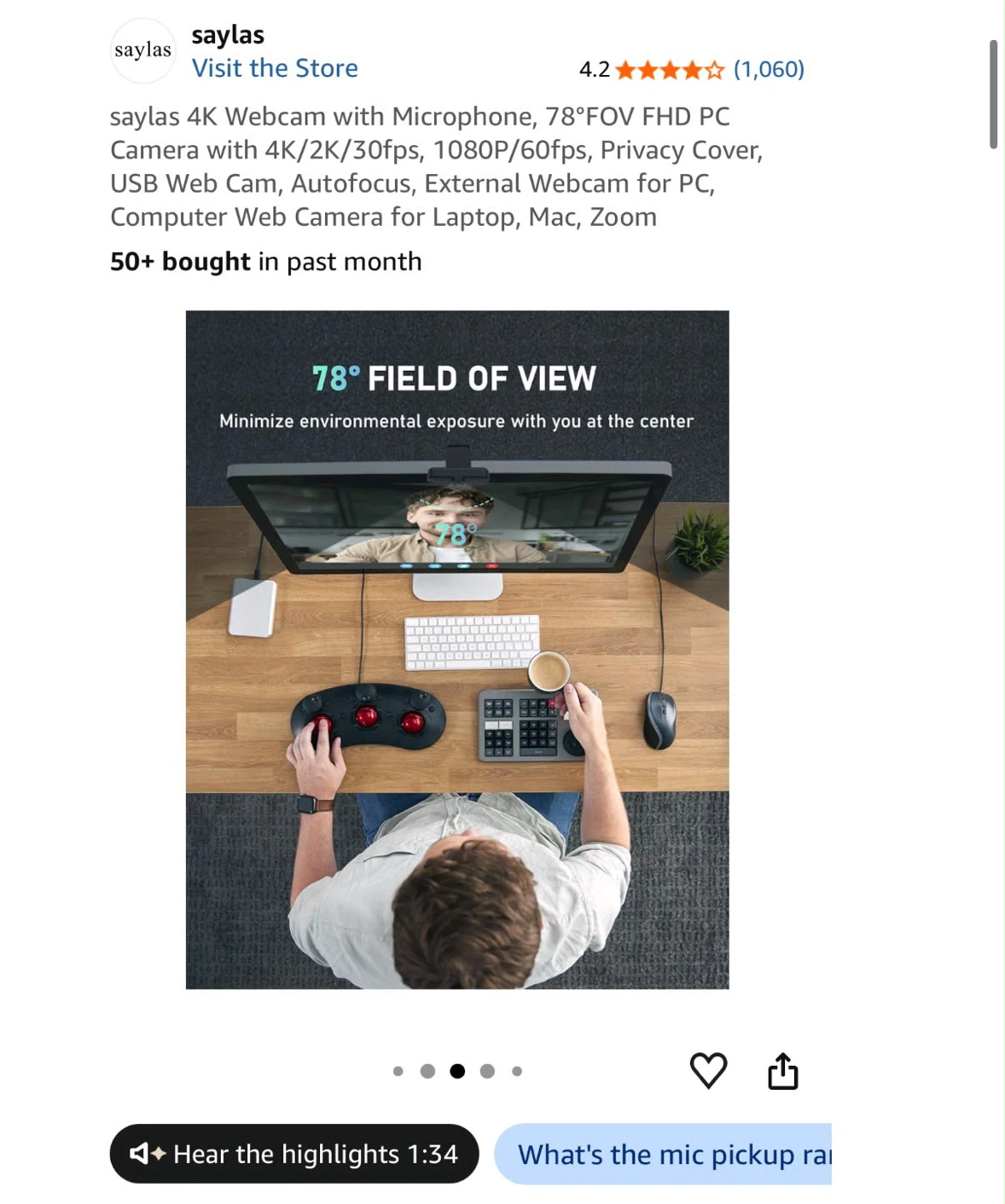 4K Webcam camera - photo 4