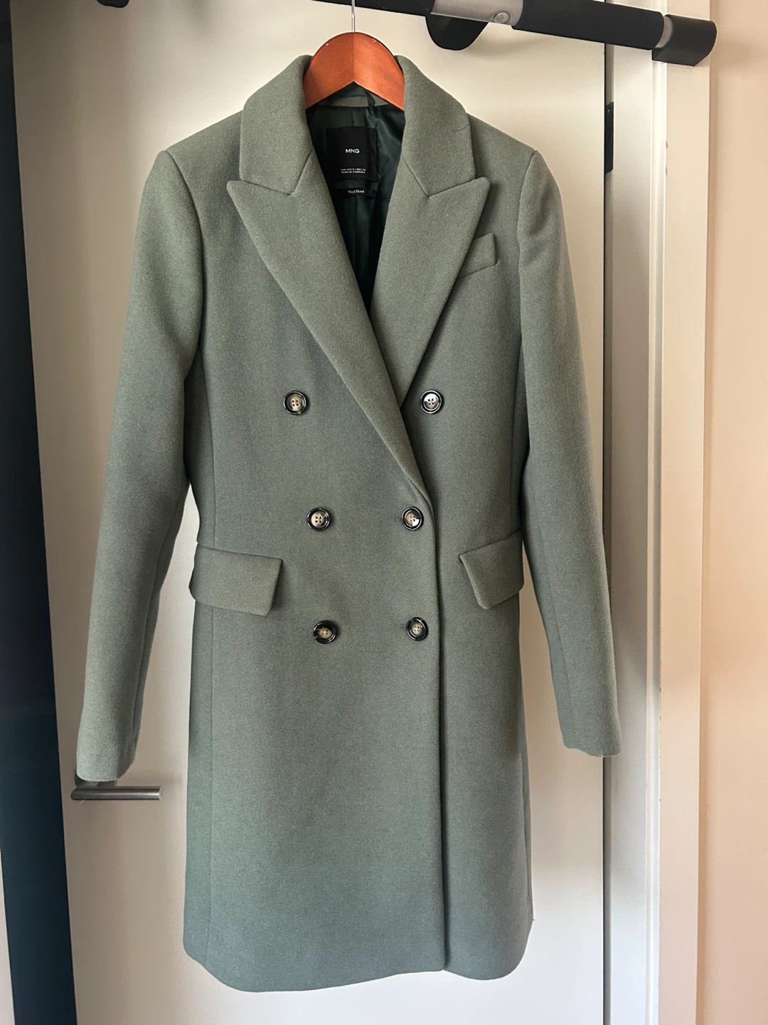 MNG Double-Breasted Wool Blend Coat