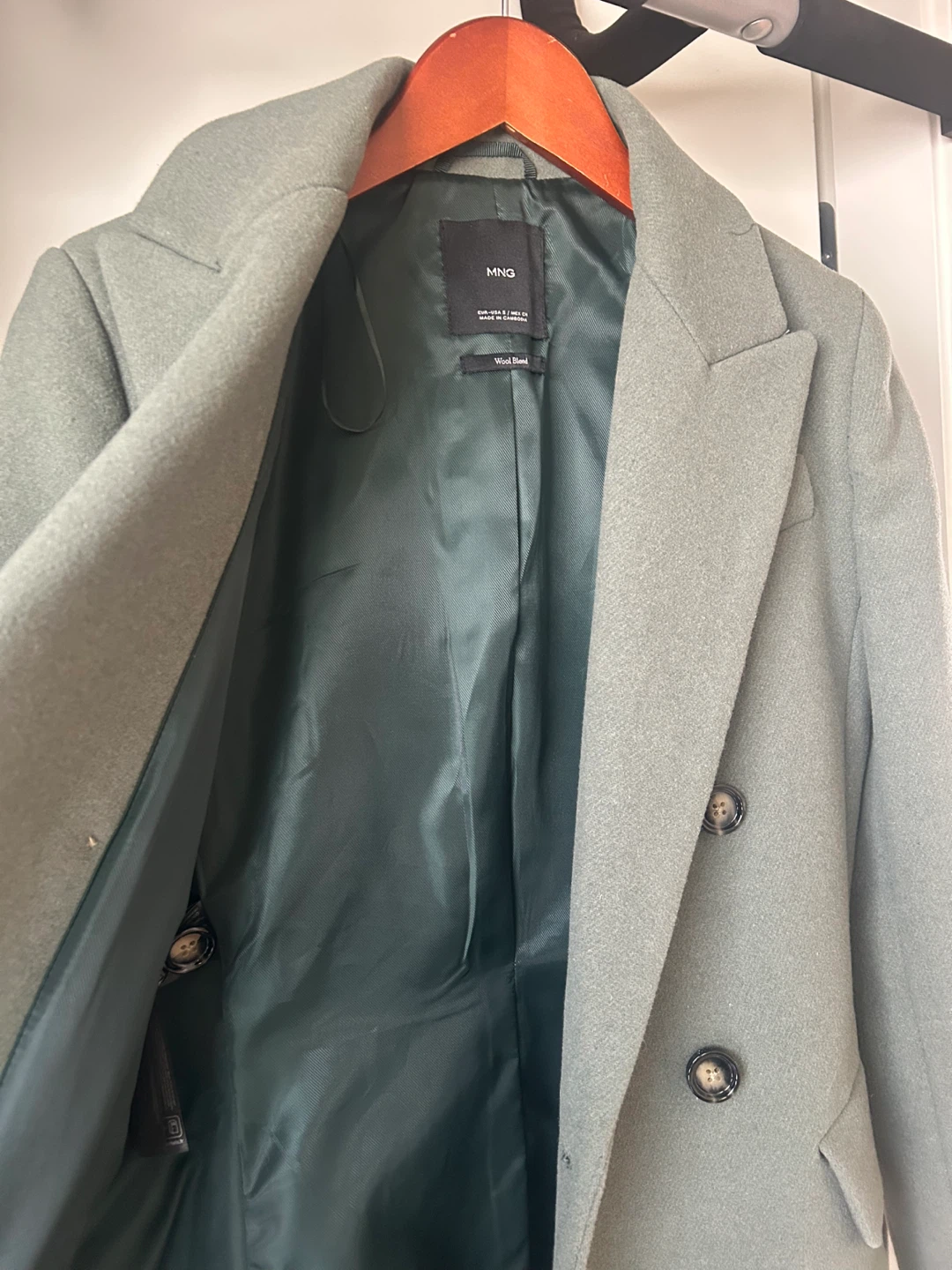 MNG Double-Breasted Wool Blend Coat - photo 3