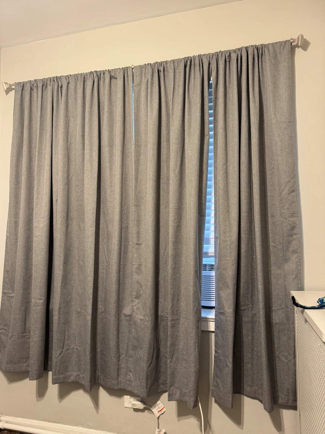 Set of Four Gray Curtains blackout