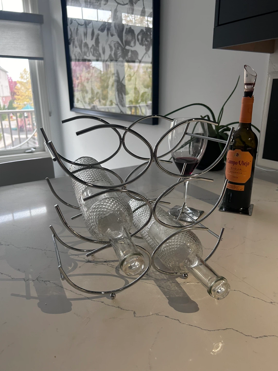 Metal 6 btl wine rack