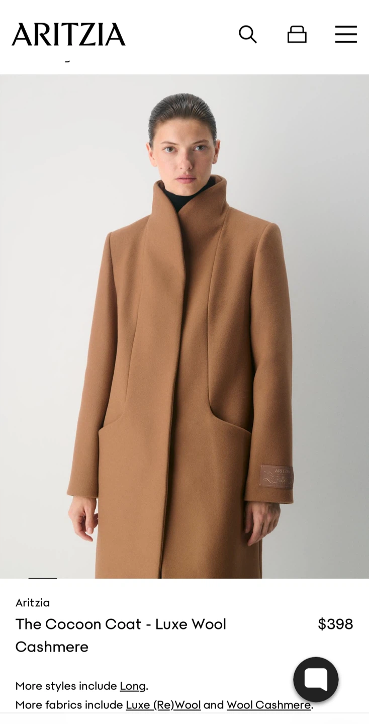 Aritzia Wilfred Cocoon Coat – Size XS - photo 3