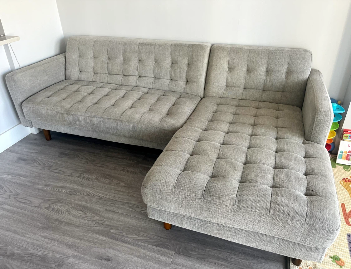 L-Shaped Gray Couch