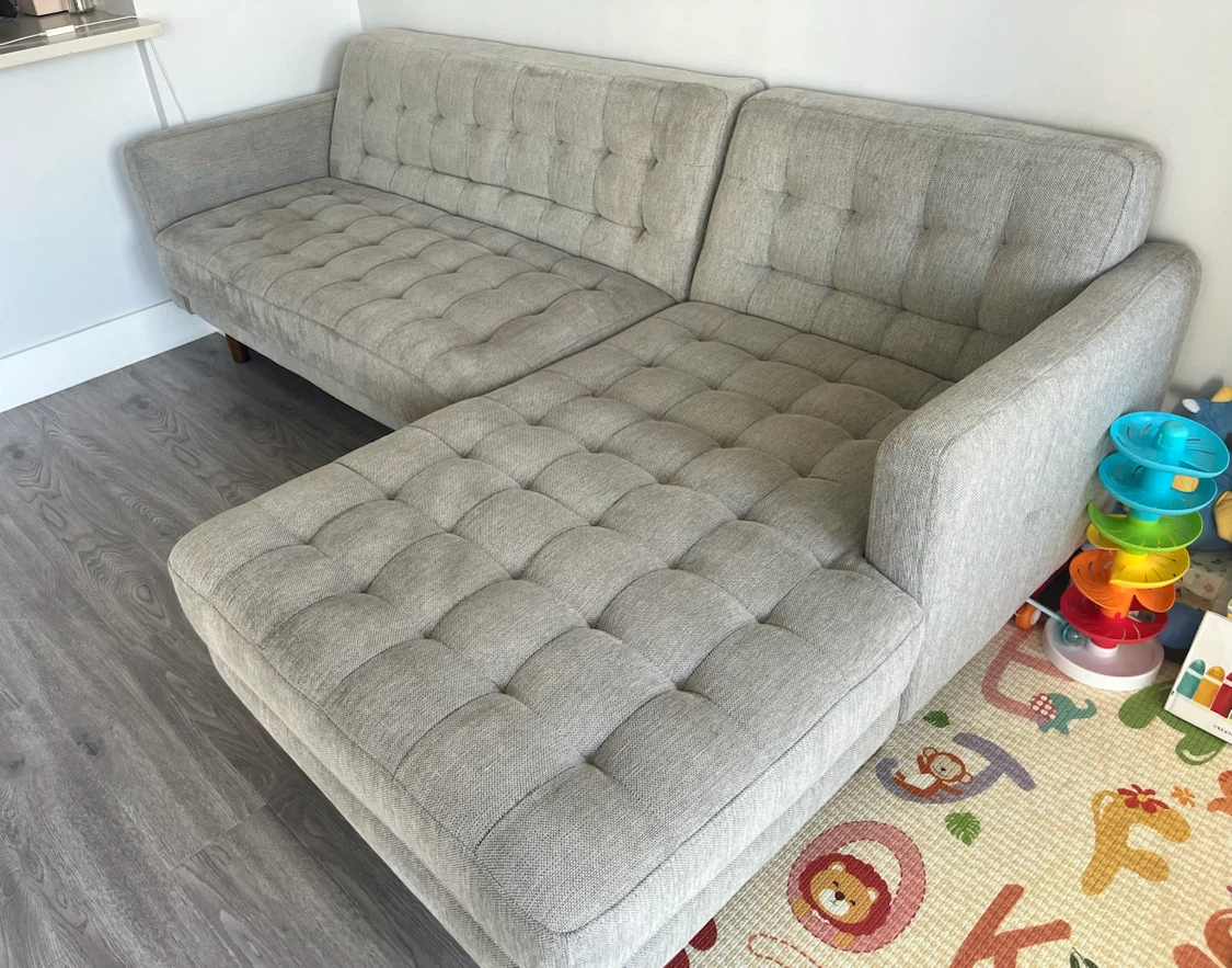 L-Shaped Gray Couch - photo 3