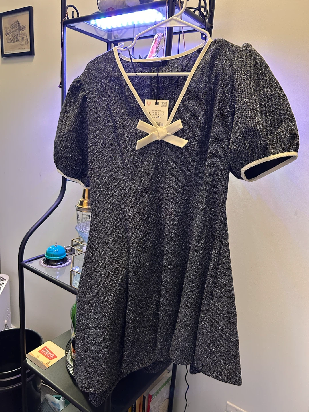 Zara Textured Bow Detail Dress