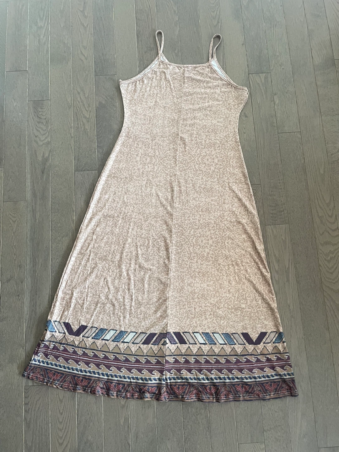 Rear view Style Print sleeveless Maxi Dress spaghetti straps