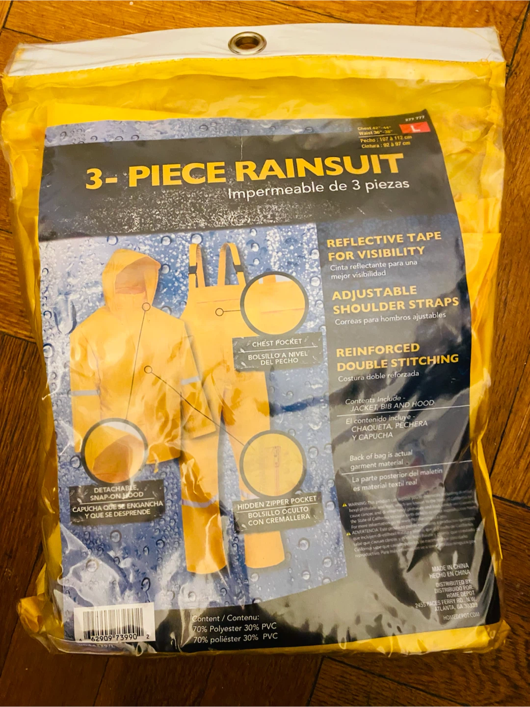 3-Piece Rain Suit - Large