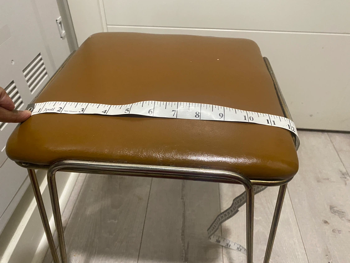Vintage style brown vinyl stool - photo 3