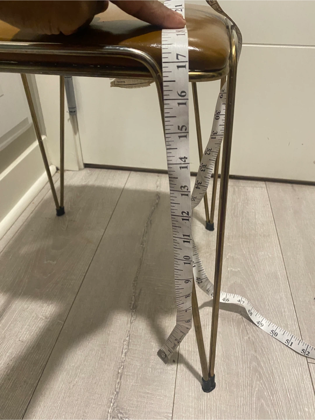 Vintage style brown vinyl stool - photo 4