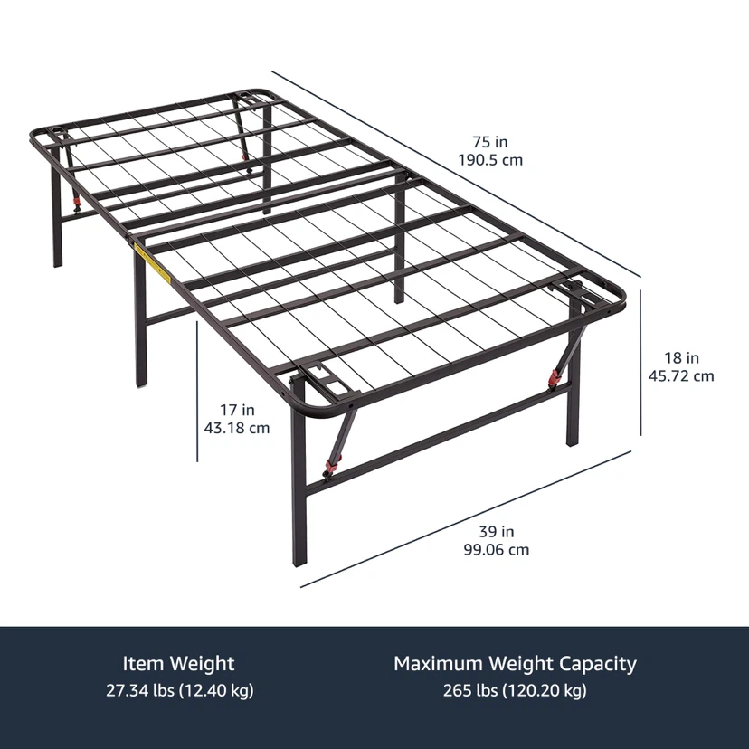 Twin Amazon Basics Foldable Metal Platform Bed Frame - photo 2