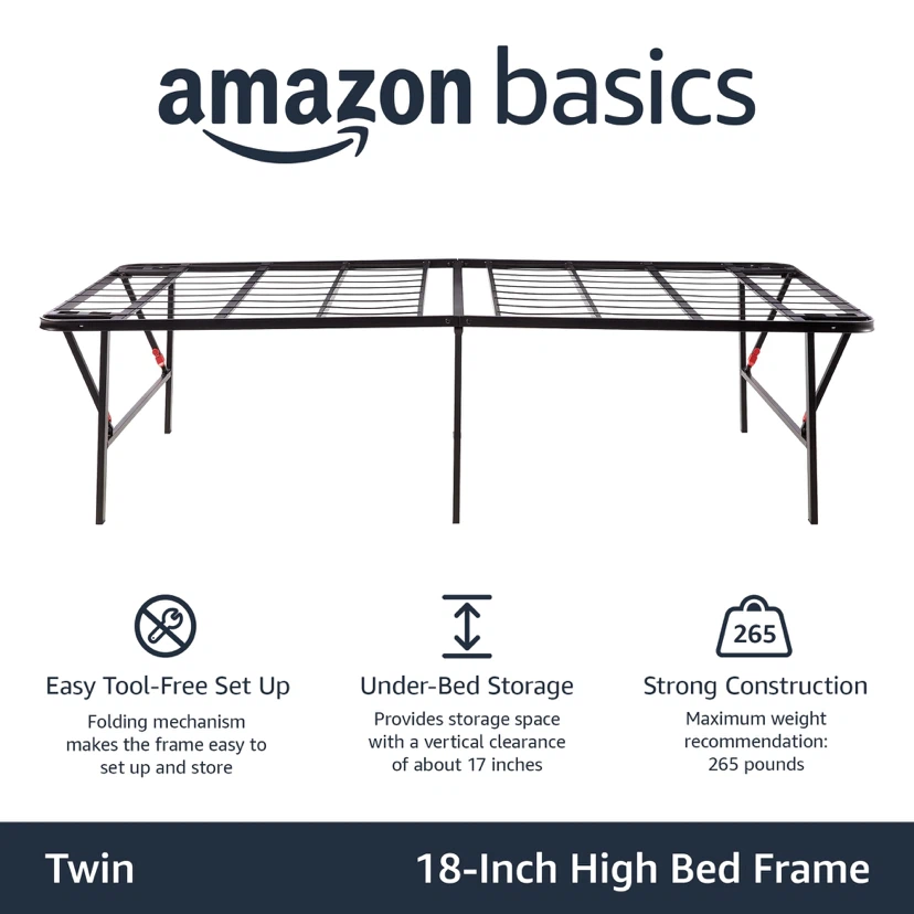 Twin Amazon Basics Foldable Metal Platform Bed Frame - photo 3