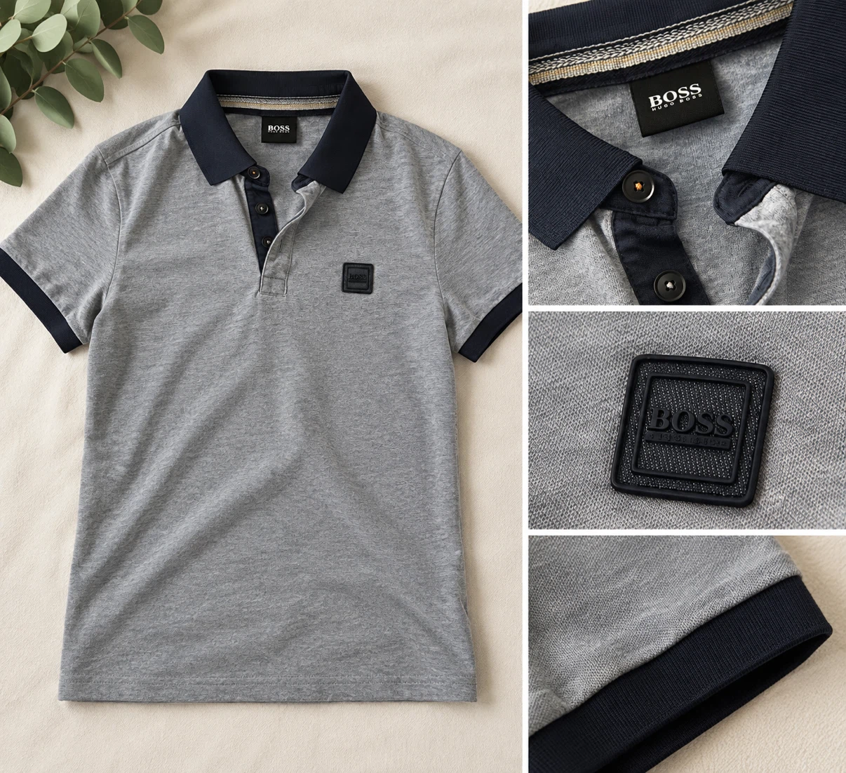 HUGO BOSS Men’s Grey Polo Shirt