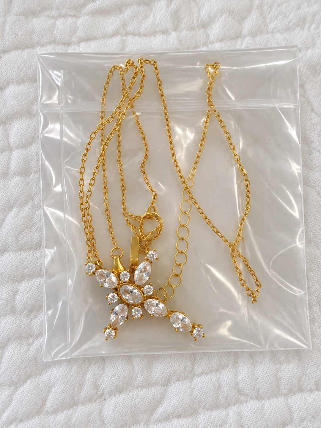 Gold Tone Floral Cross Necklace - photo 2