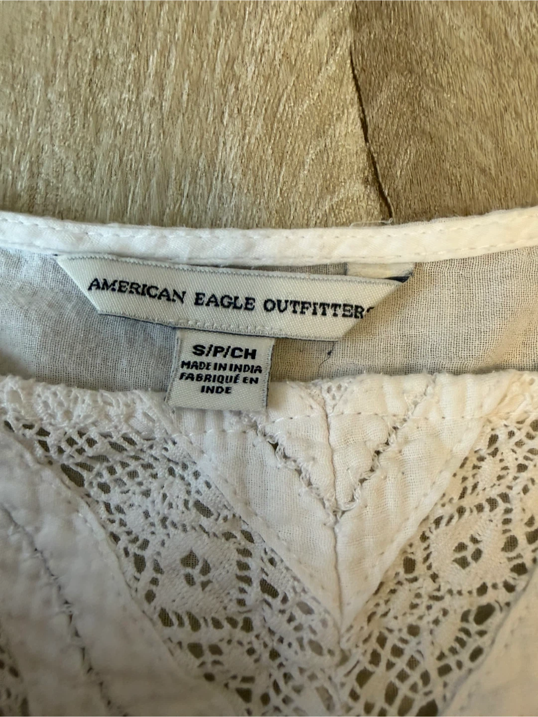 American Eagle White Lace Detail Top Small - photo 2