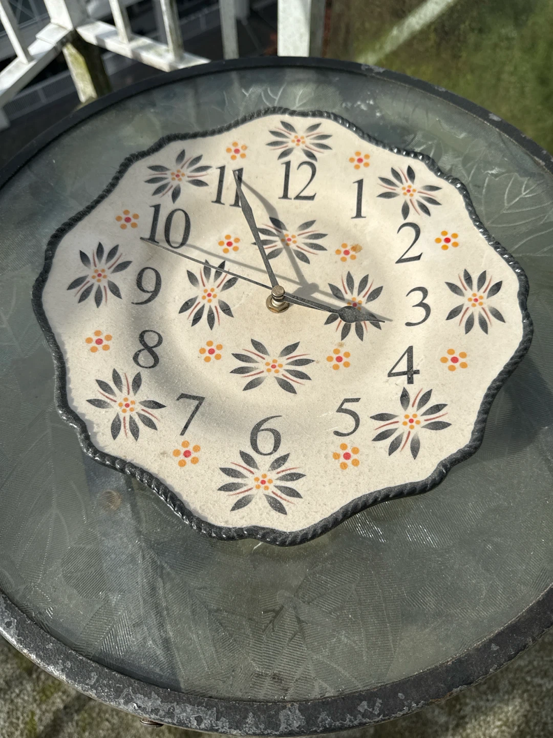 Floral Ceramic Wall Clock